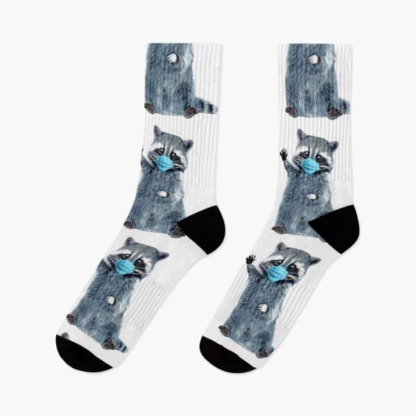 Item preview, Funny Raccoon Medical blue face mask  designed and sold by TeeARTHY.