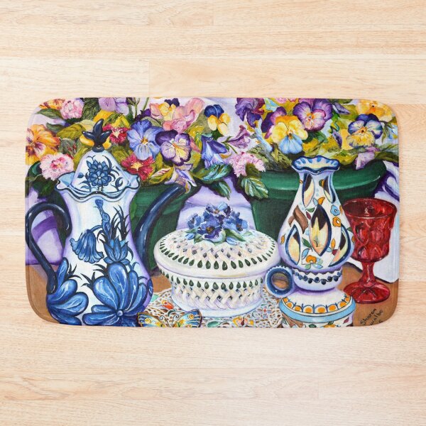 Item preview, Pansy and Teapot Oil Painting Still Life designed and sold by Sharon Schwalbe.