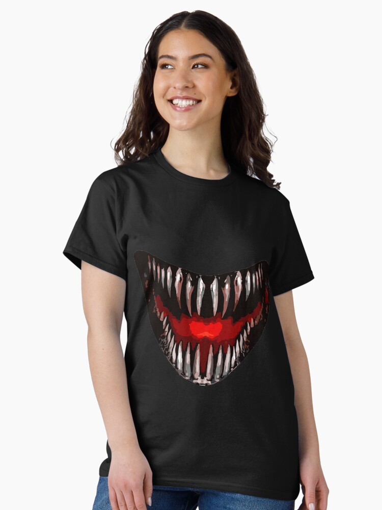 Imagen 1 de 7, Camiseta clásica con la obra Boca de monstruo, diseñada y vendida por FotoLibreStudio.