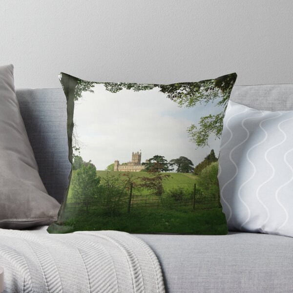 Rolling hills towards Downton Abbey Throw Pillow
