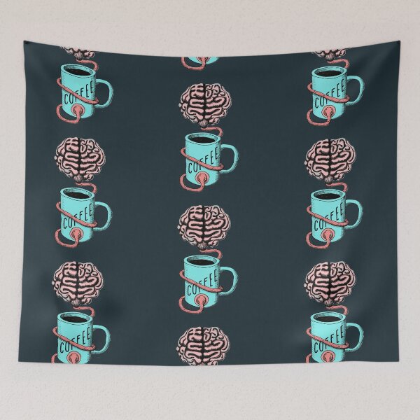 Item preview, Coffee for the brain. Funny coffee illustration designed and sold by cesarpadilla.