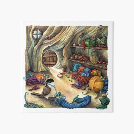 knitting birdy Galeriedruck