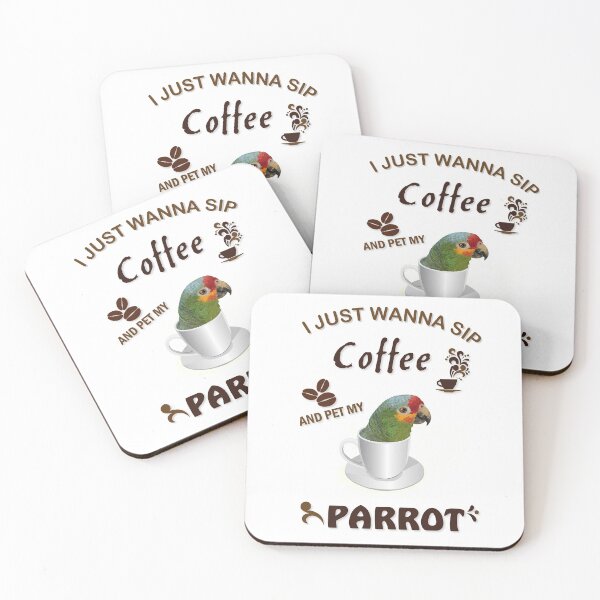 Item preview, i just wanna sip coffee and pet my parrot designed and sold by obscurite.