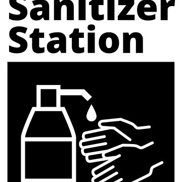 Artwork thumbnail, Black and White Hand Sanitizer Station Sign by SocialShop