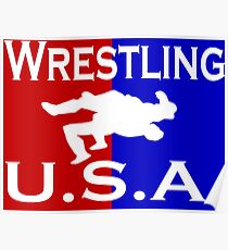 U.S.A. Wrestling logo Poster