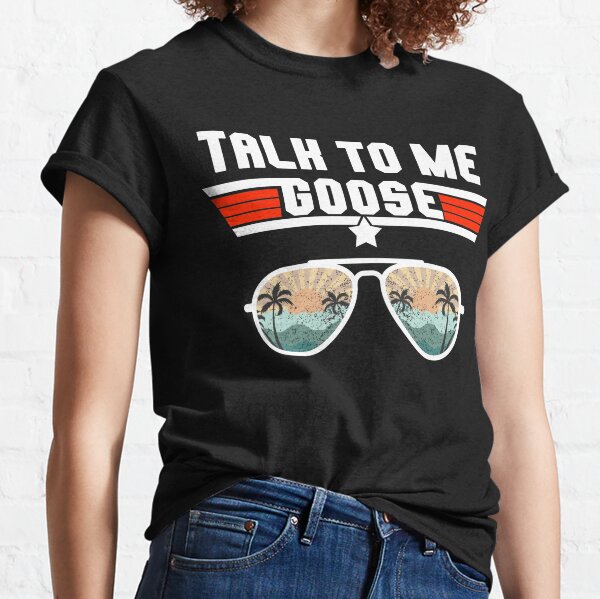 Talk To Me Goose Retro Sunset Aviator Glasses Classic T-Shirt