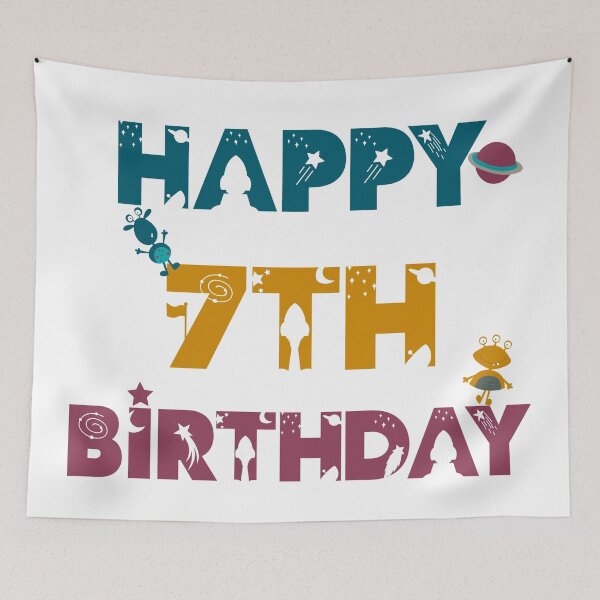 Item preview, Happy 7th Birthday space, Alien designed and sold by marosharaf.