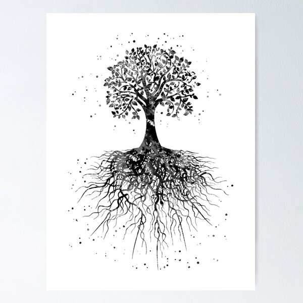 Artikel-Vorschau von  Aquarellbaum verwurzelt, designt und verkauft von Rosaliartbook.