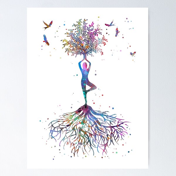 Yoga Tree Pose Inspirational Quotes Design Awesome Motivational & Quirky  Painting Art Wall Poster, Posters Frame Not Included, (12 inch X 18 inch  Rolled) Fine Art Print - Art & Paintings posters