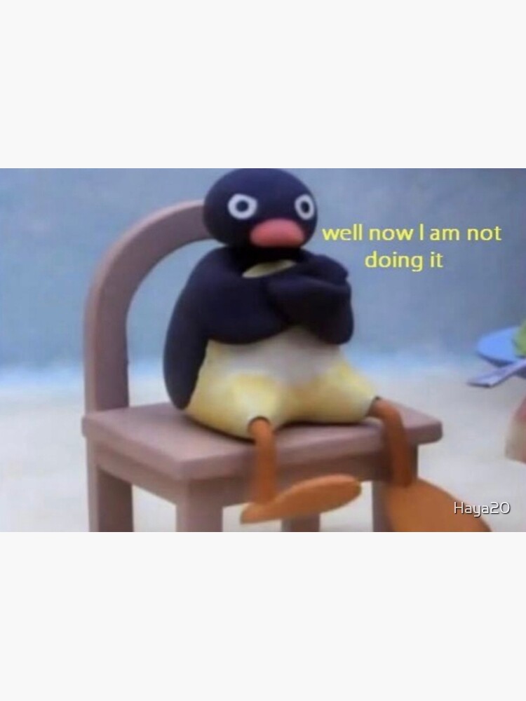 "pingu the penguin meme " Poster for Sale by Haya20 Redbubble