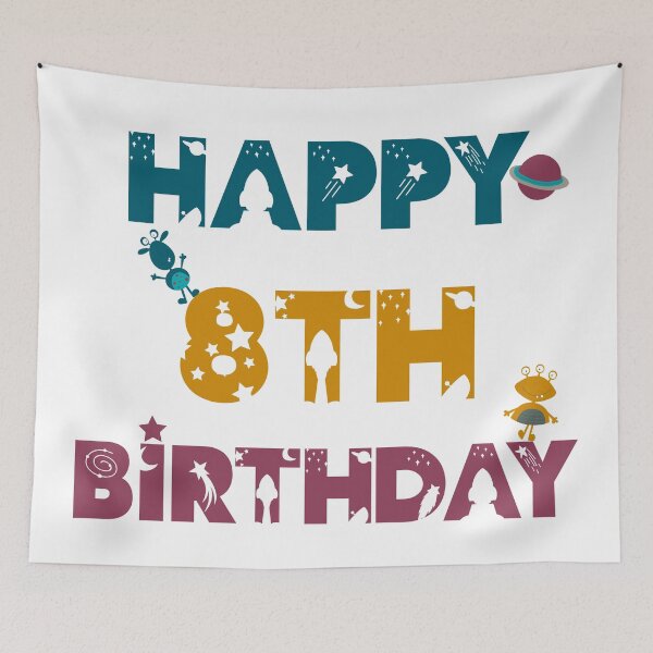 Item preview, Happy 8th Birthday space, Alien designed and sold by marosharaf.