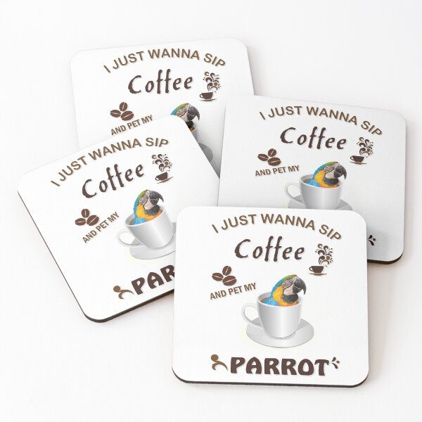 Item preview, i just wanna sip coffee and pet my parrot designed and sold by obscurite.