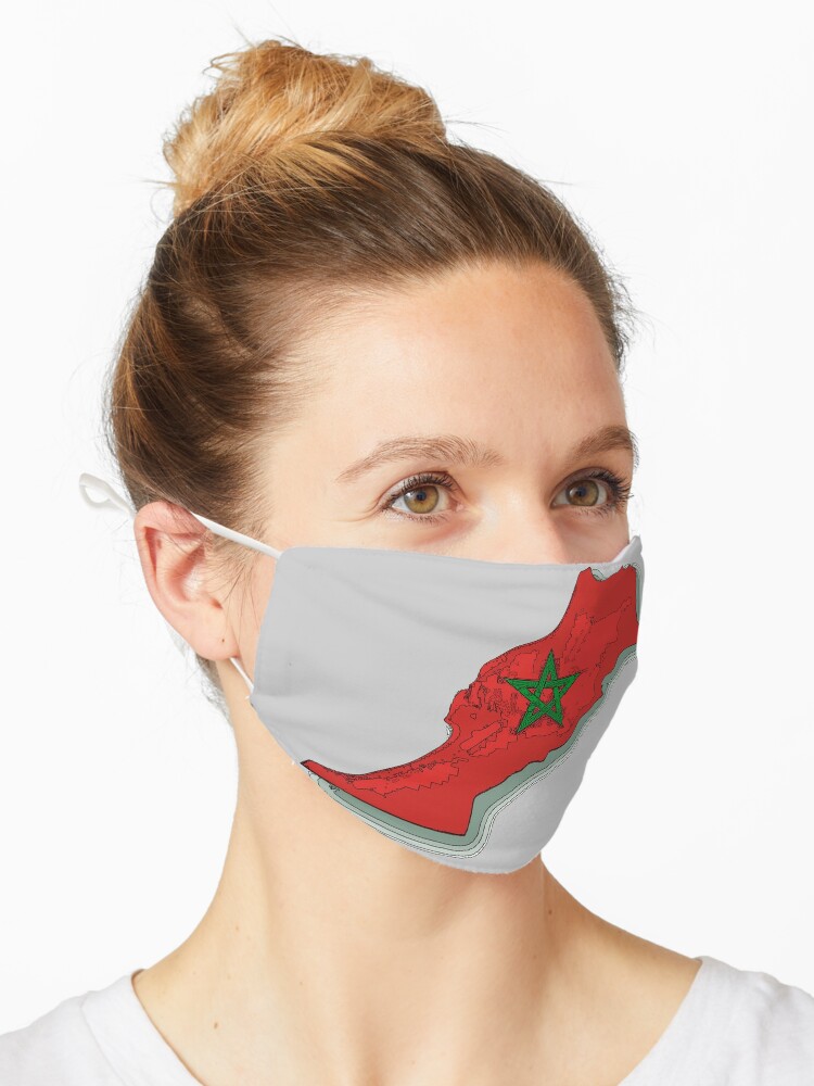 Masque Carte Du Maroc Avec Drapeau Marocain Par Havocgirl Redbubble