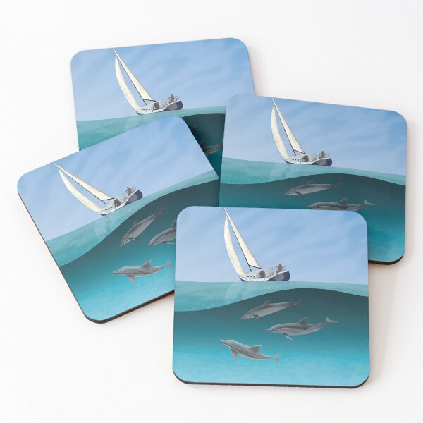 Item preview, Dolphins & Sailboat Split Water Magic designed and sold by XavierWendling.