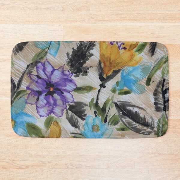 Item preview, Watercolor Brushy Abstract Floral on Beige Ground designed and sold by Leslie Rogers Todder.