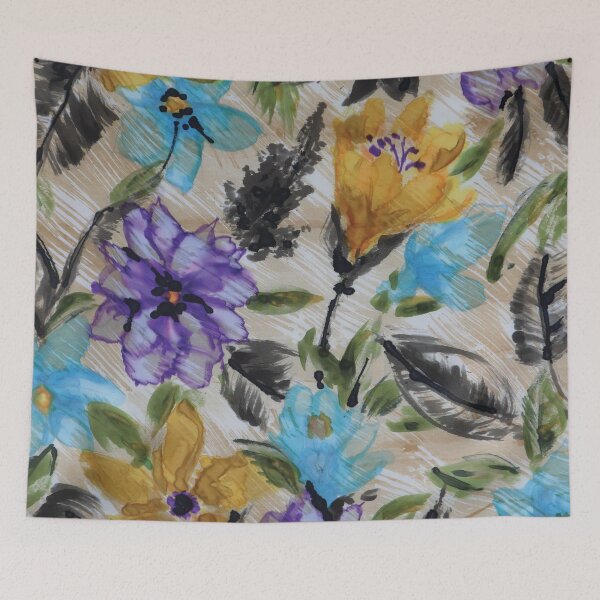Item preview, Watercolor Brushy Abstract Floral on Beige Ground designed and sold by Leslie Rogers Todder.