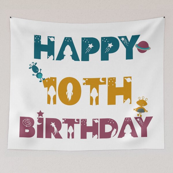 Item preview, Happy 10th Birthday space and Galaxy designed and sold by marosharaf.