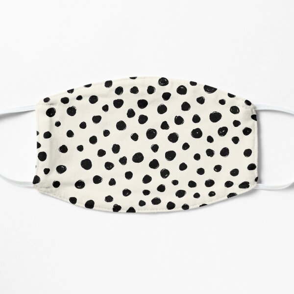 Brushstrokes polka dots mask black and white Mask