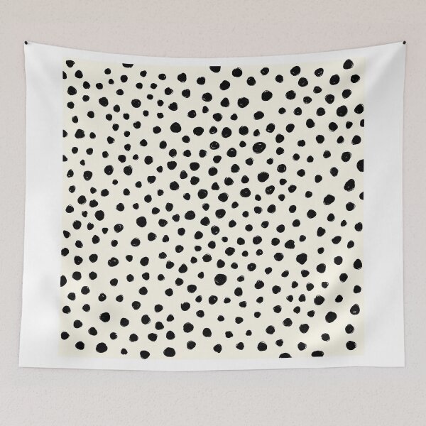 Item preview, Brushstrokes polka dots mask black and white designed and sold by enricadenicola.