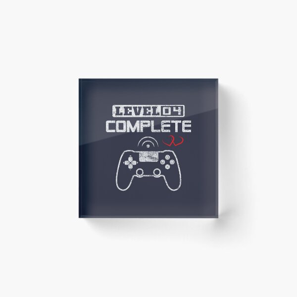 Item preview, Level 4 complete 4th Wedding Anniversary Gift Couple Video Gamer Gifts for Him & for Her designed and sold by BCNDesign.