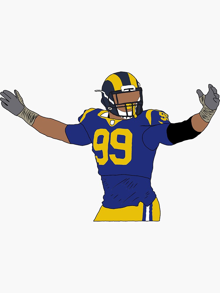 Aaron Donald los angeles rams blue jersey, an art print by