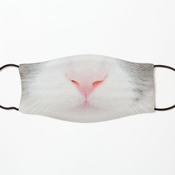 Cute Grey White Pink Cat Face Kids Mask