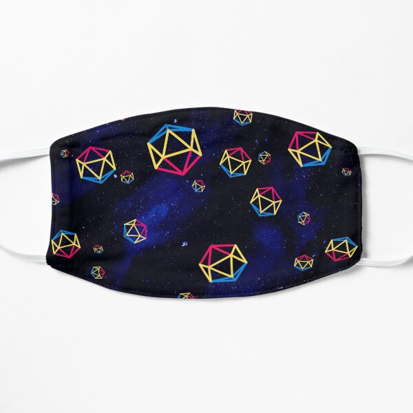 pansexual dice in space Flat Mask