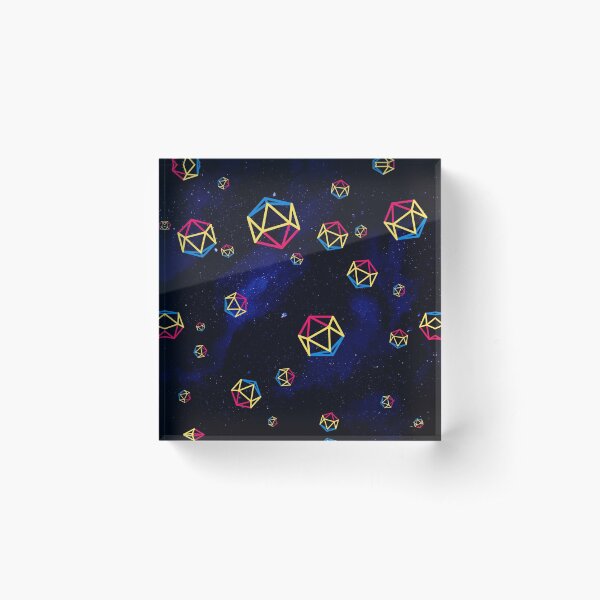 pansexual dice in space Acrylic Block
