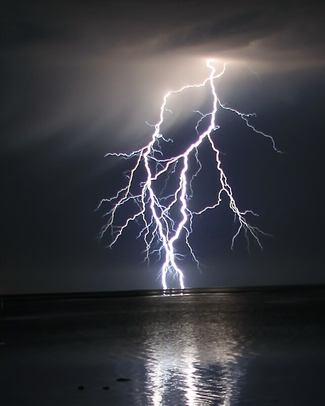"Lightning over water" by robynbrody Redbubble