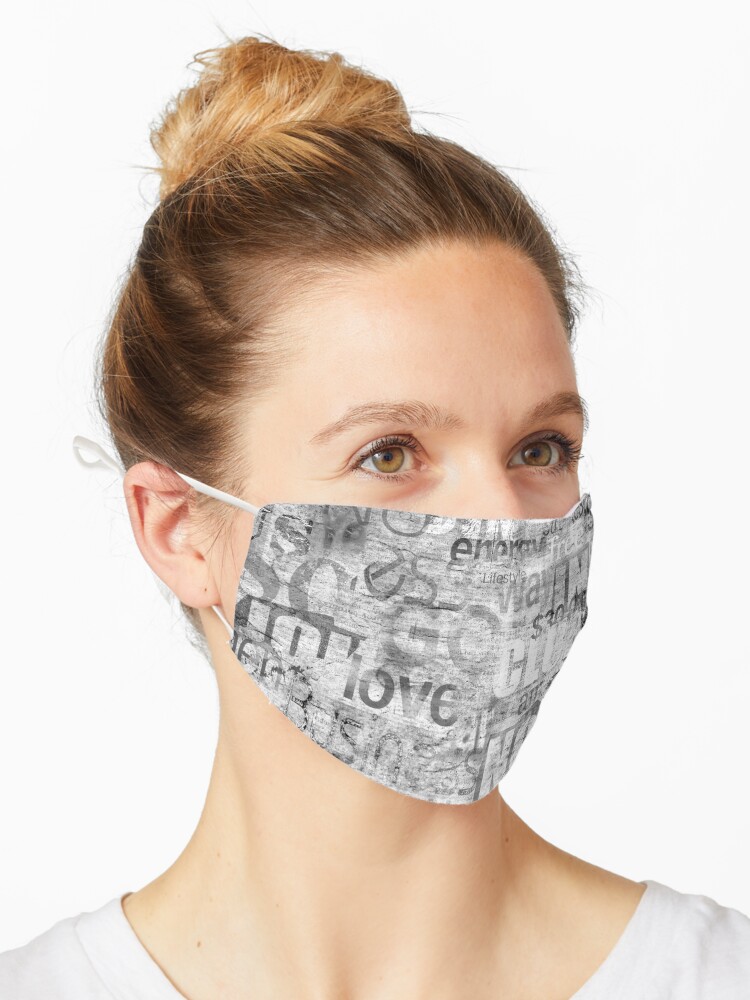 Old vintage newspaper paper grey grunge with letters, words texture  background | Mask