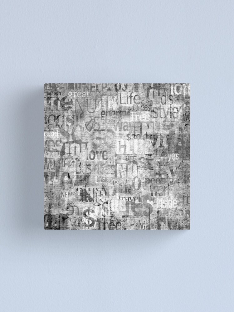 Old Vintage Newspaper Paper Grey Grunge With Letters Words Texture Background Canvas Print By Olgersart Redbubble