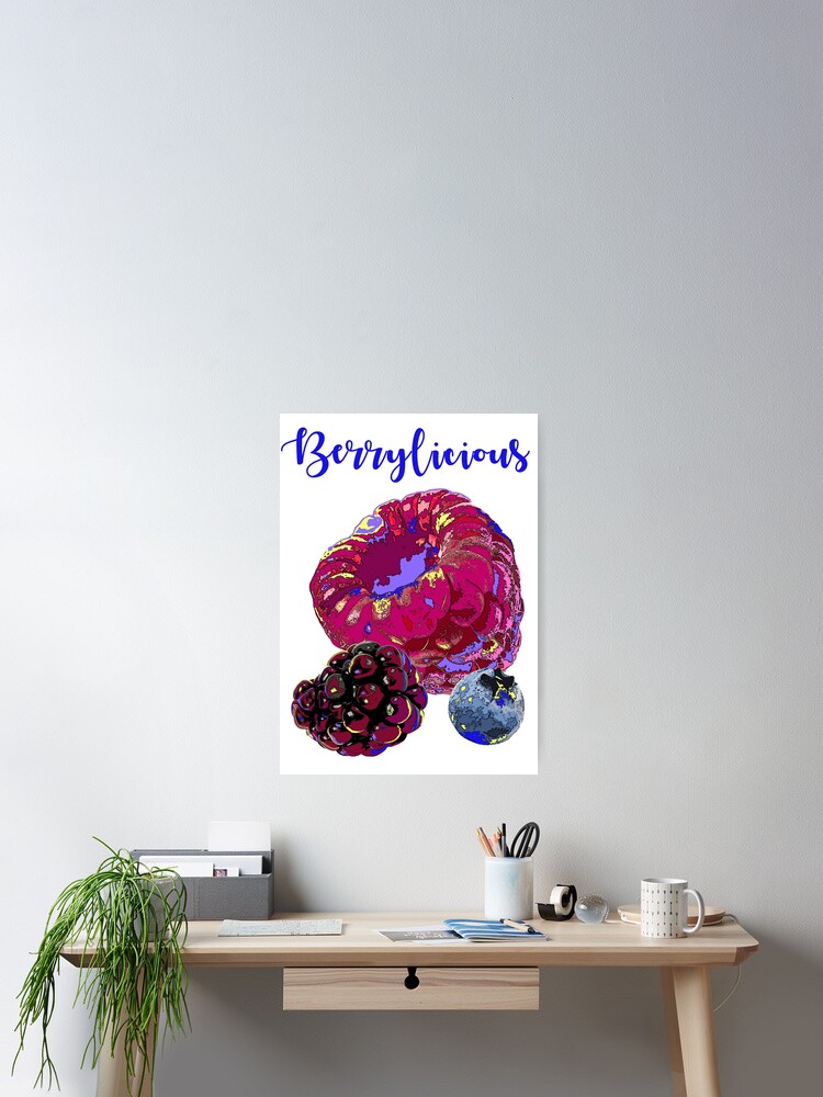 Thumbnail 2 of 3, Poster, BERRYLICIOUS designed and sold by Inkdbymaya.