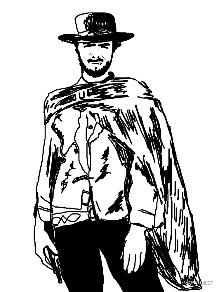 Western Icons 2 Clint Eastwood Drawing by Andrew Read - Pixels