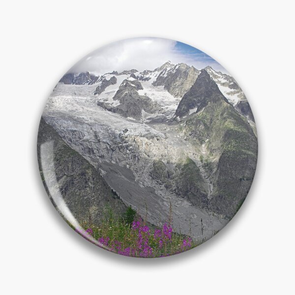 Item preview, Flowering Meadows Snowy Mountains Summer Alpine Landscape designed and sold by Anna Lemos.