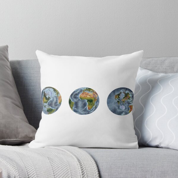 Item preview, World Relief Map showing land and oceans designed and sold by ThinkAboutMaps.