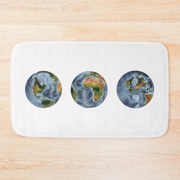 Item preview, World Relief Map showing land and oceans designed and sold by ThinkAboutMaps.
