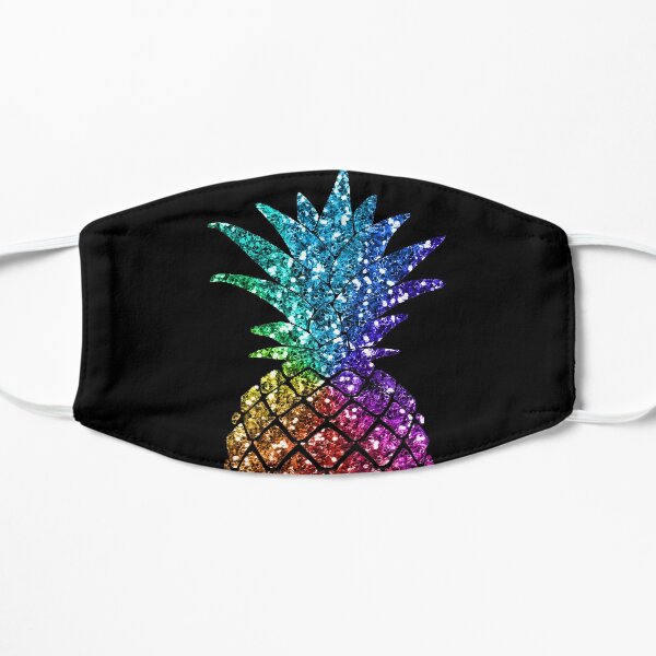 Rainbow Glitter Pineapple - Glitter Pineapple Flat Mask