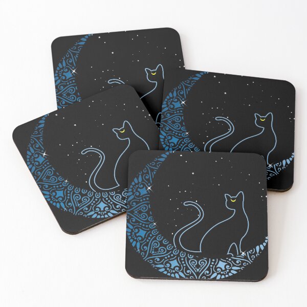 Item preview, Black Cat Crescent Moon Gift Design Idea For Cat Fans print designed and sold by Lisbob.