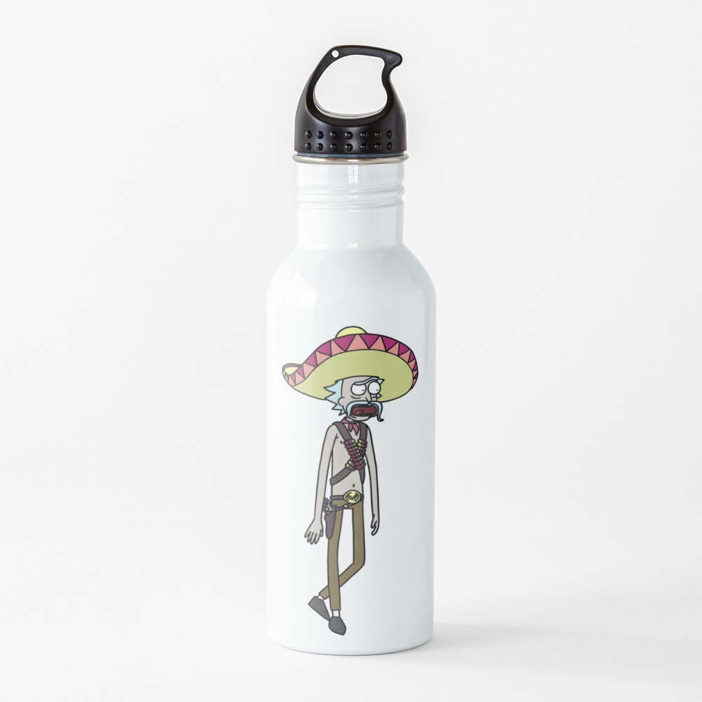 Mexican Rick Sanchez Sombrero Mustache | Rick and Morty character Water Bottle