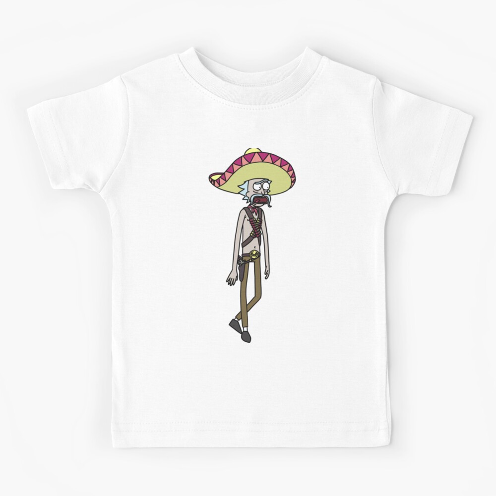 Mexican Rick Sanchez Sombrero Mustache | Rick and Morty character Kids T-Shirt