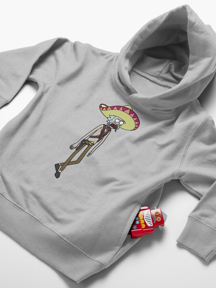 Alternate view of Mexican Rick Sanchez Sombrero Mustache | Rick and Morty character Toddler Pullover Hoodie