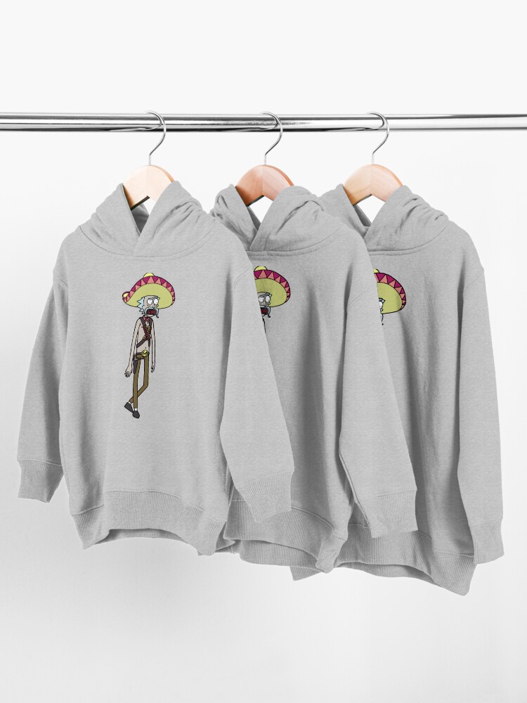 Alternate view of Mexican Rick Sanchez Sombrero Mustache | Rick and Morty character Toddler Pullover Hoodie