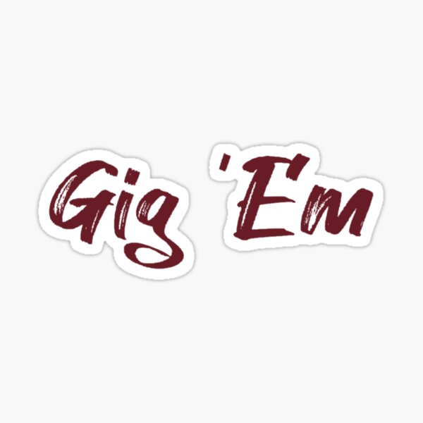 gig 'em Sticker for Sale by Emma Shearer