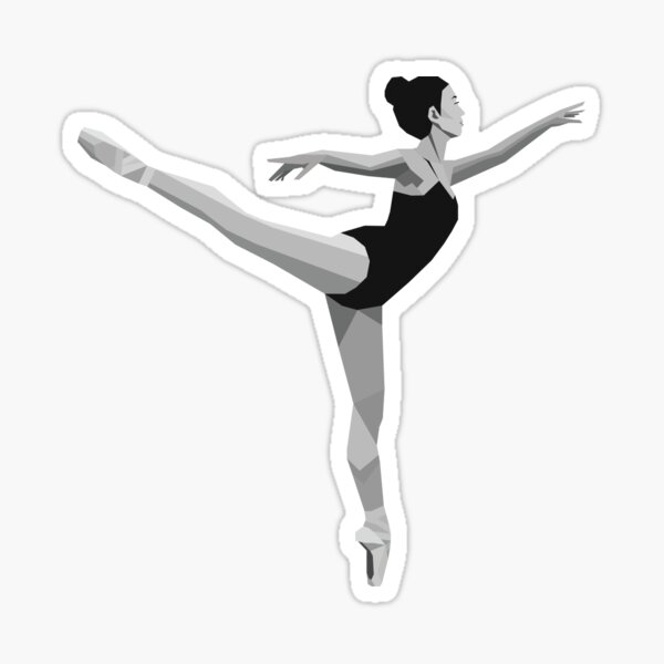 Item preview, Low Poly Ballerina Arabesque - Grayscale designed and sold by maddiebusick.