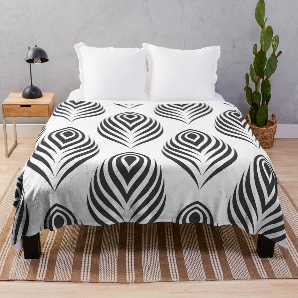 Item preview, Black and white peacock pattern designed and sold by hexdecor.