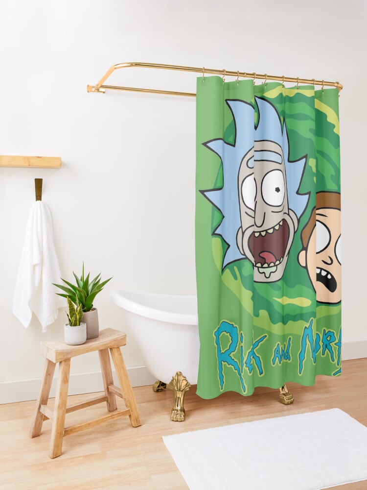 Alternate view of Rick and Morty Portal Shower Curtain