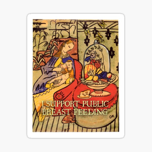 Item preview, I Support Public Breastfeeding (Oskar Kokoschka, Mother and Son) designed and sold by froggencrafts.