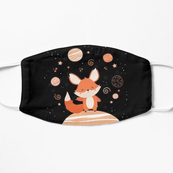 Cute Red Space Fox Flat Mask
