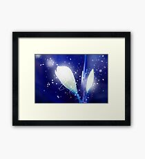 Digital Art Sparkling Flowers - Blue Framed Print