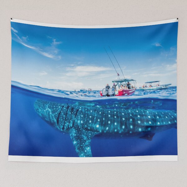 Item preview, Whale shark and red boat. designed and sold by 4empowear.